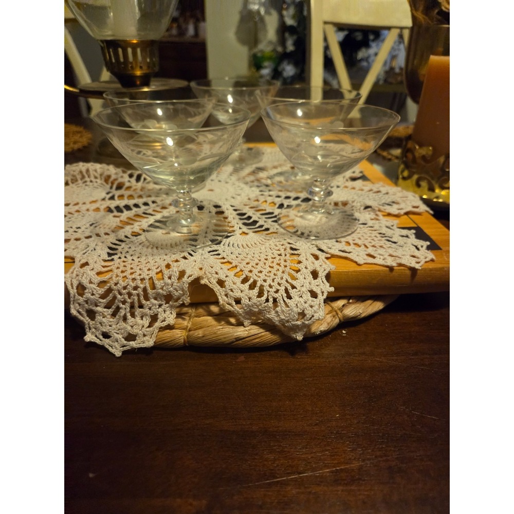 vintage Tiffin-Franciscan crystal etched stemware glasses